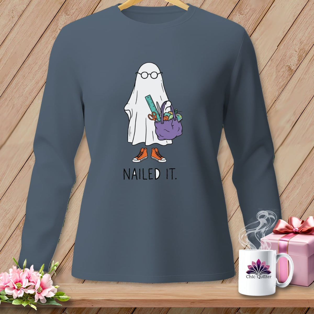 MyDesigns Physical Item S / Blue Jean Nailed It. ~ Long Sleeve Tee