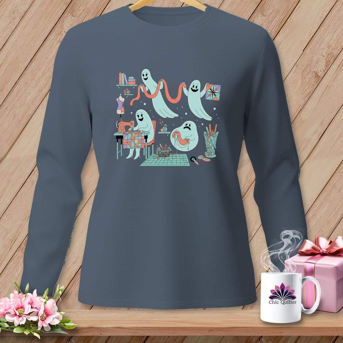 MyDesigns Physical Item S / Blue Jean Night Shift ~ Star Block ~ Long Sleeve Tee