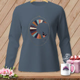 MyDesigns Physical Item S / Blue Jean Stitching the Moon ~ Long Sleeve Tee