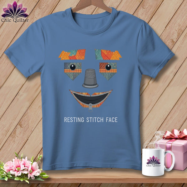 MyDesigns Physical Item S / Blue Jean Strawman - Resting Stitch Face ~ Premium Tee