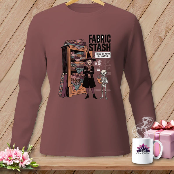 MyDesigns Physical Item S / Brick None Of Your Business. ~ Long Sleeve Tee
