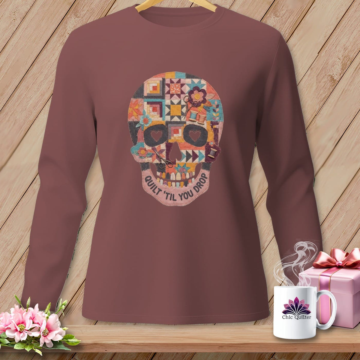 MyDesigns Physical Item S / Brick Quilt 'Til You Drop ~ Long Sleeve Tee