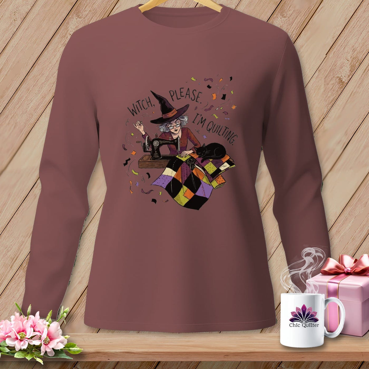 MyDesigns Physical Item S / Brick WITCH, PLEASE. I'M QUILTING. ~ Long Sleeve Tee