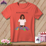 MyDesigns Physical Item S / Bright Salmon Mich Sew - Resting Stitch Face ~ Premium Tee