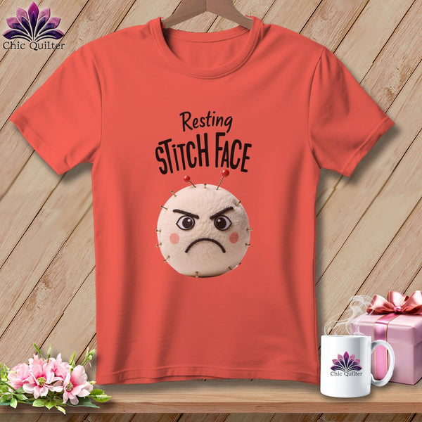 MyDesigns Physical Item S / Bright Salmon Ouch - Resting Stitch Face ~ Premium Tee
