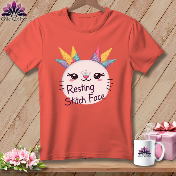 MyDesigns Physical Item S / Bright Salmon Quirky Impact - Resting Stitch Face ~ Premium Tee