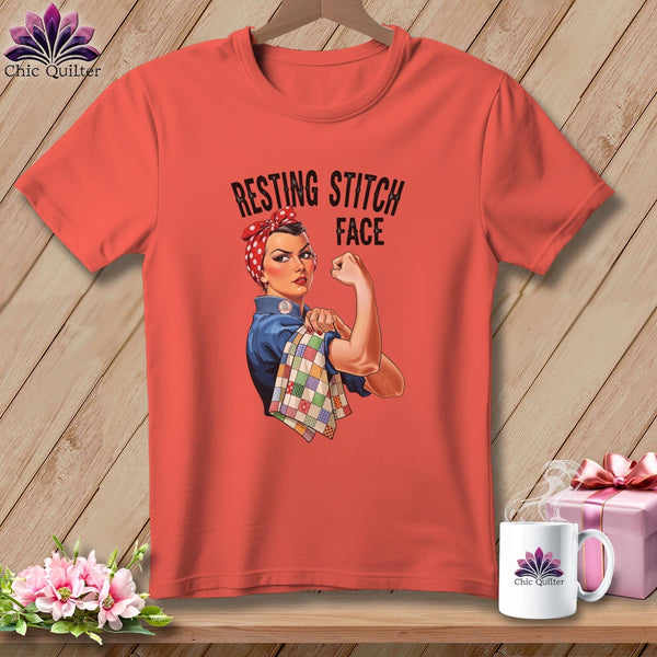 MyDesigns Physical Item S / Bright Salmon Rosie the Binder - Resting Stitch Face ~ Premium Tee