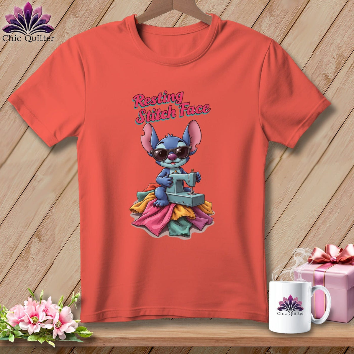 MyDesigns Physical Item S / Bright Salmon Snither Stitcher - Resting Stitch Face ~ Premium Tee