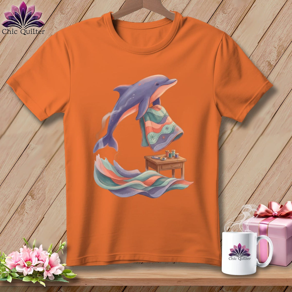 MyDesigns Physical Item S / Burnt Orange Panel Between Fins ~ Premium Tee