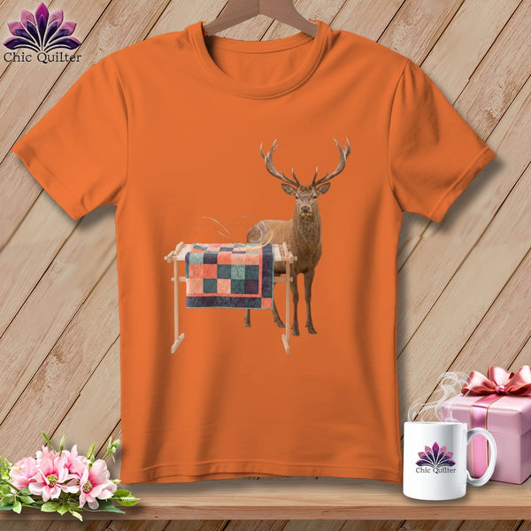 MyDesigns Physical Item S / Burnt Orange Stag At Frame ~ Premium Tee