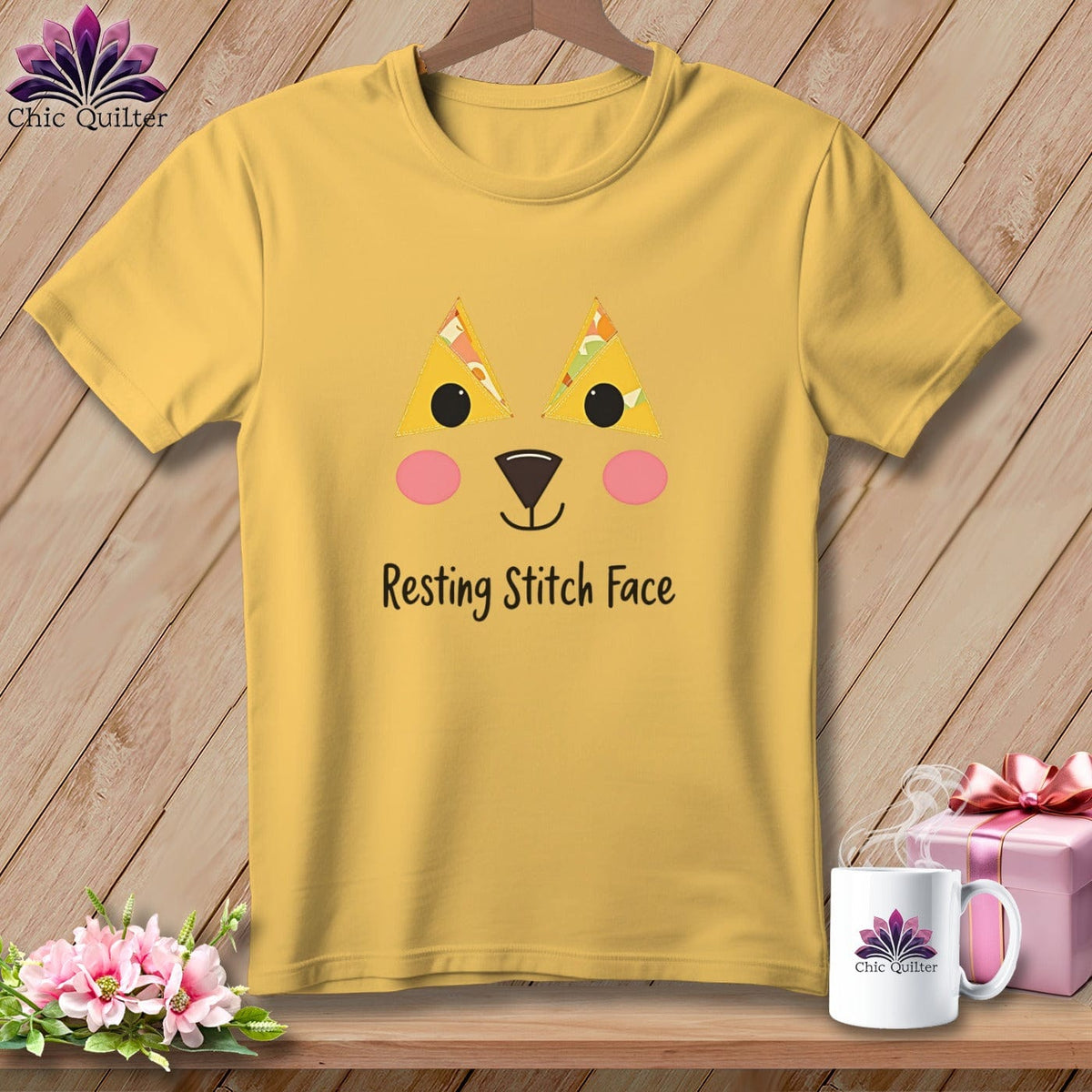 MyDesigns Physical Item S / Butter Patchwork Face - Resting Stitch Face ~ Premium Tee