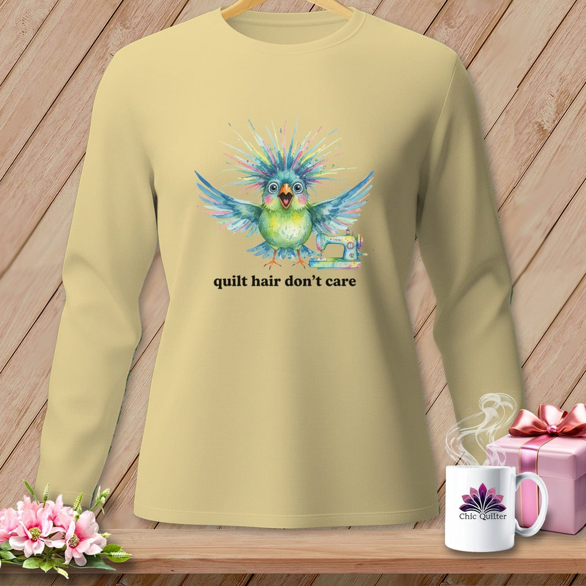 MyDesigns Physical Item S / Butter Quilt Hair Don’t Care ~ Ziggy Bobbin ~ Long Sleeve Tee