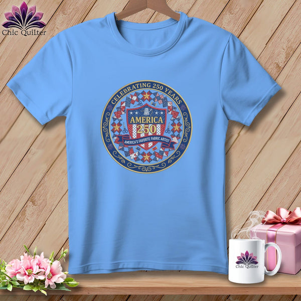 MyDesigns Physical Item S / Carolina Blue America's Favorite Fabric Artist ~ Celebrating 250 Years Quilter ~ Relaxed Fit Tee