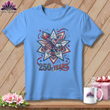 MyDesigns Physical Item S / Carolina Blue America's Quilting Legacy 250 Years Patriotic Quilter ~ Relaxed Fit Tee