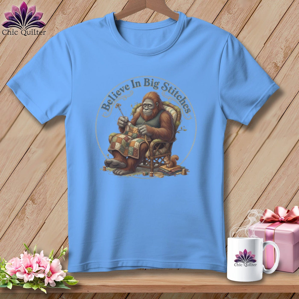 MyDesigns Physical Item S / Carolina Blue Big Foot Stitcher ~ Relaxed Fit Tee