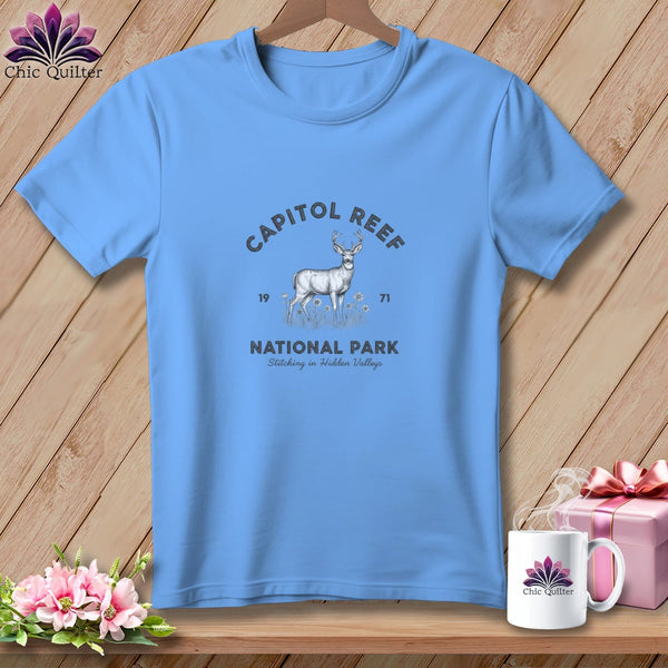 MyDesigns Physical Item S / Carolina Blue Capitol Reef National Park, Stitchin In Beauty ~ Relaxed Fit Tee