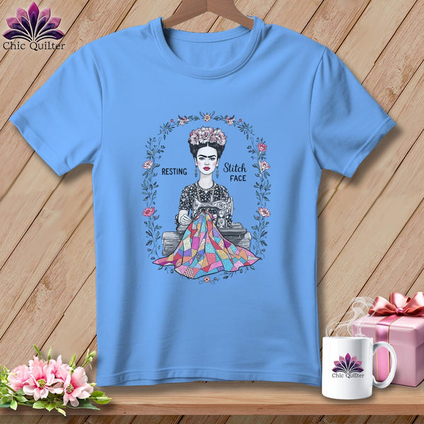 MyDesigns Physical Item S / Carolina Blue Fray-da Kahio - Resting Stitch Face ~ Relaxed Fit Tee