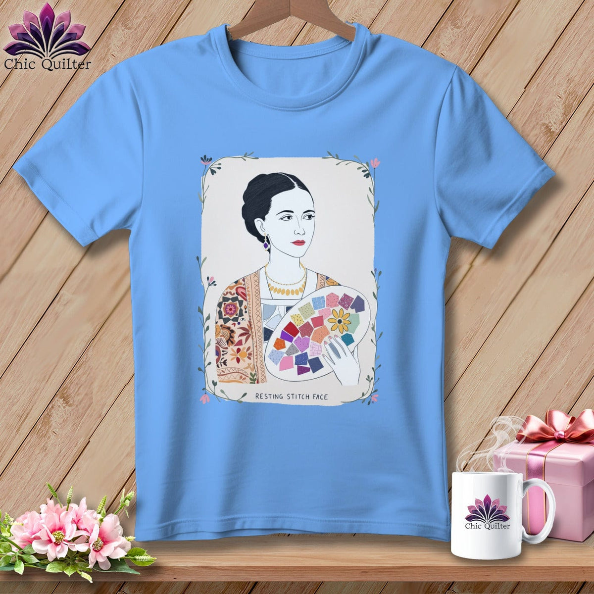 MyDesigns Physical Item S / Carolina Blue Georgia O-Sew - Resting Stitch Face ~ Relaxed Fit Tee