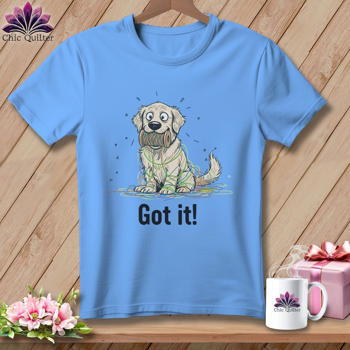 MyDesigns Physical Item S / Carolina Blue Golden Retriever Helper ~ Relaxed Fit Tee