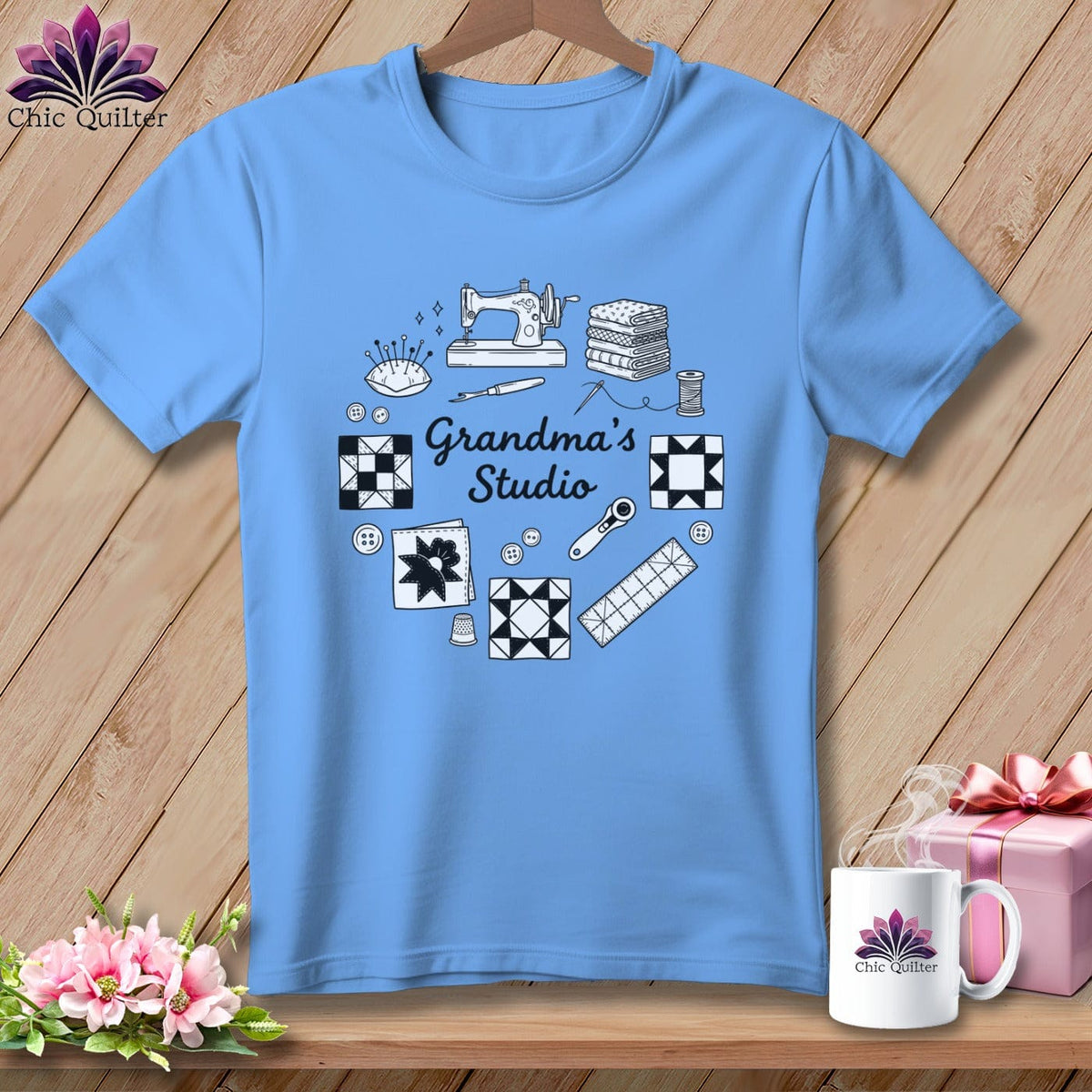 MyDesigns Physical Item S / Carolina Blue Grandma’s Studio ~ Relaxed Fit Tee