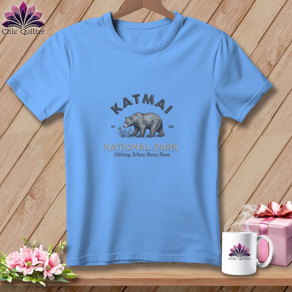 MyDesigns Physical Item S / Carolina Blue Katmai National Park, Stitchin In Beauty ~ Relaxed Fit Tee