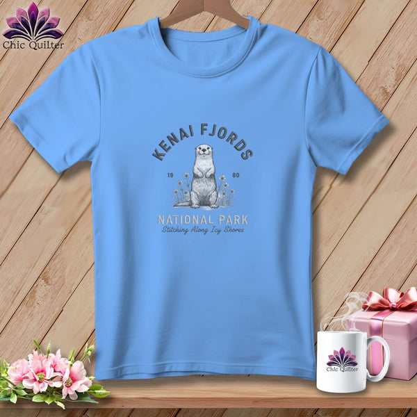 MyDesigns Physical Item S / Carolina Blue Kenai Fjords National Park, Stitchin In Beauty ~ Relaxed Fit Tee