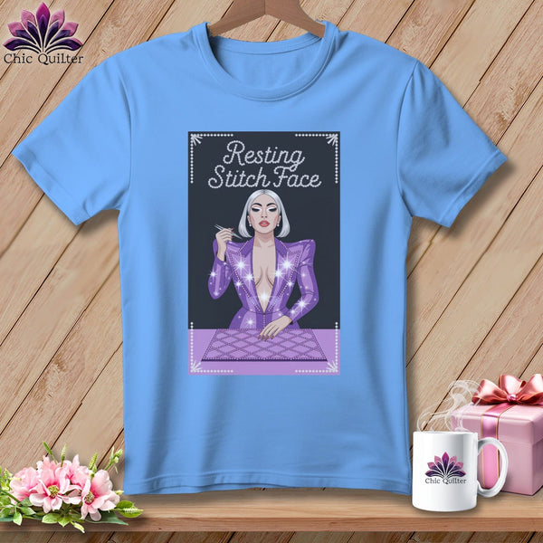 MyDesigns Physical Item S / Carolina Blue Lacy Gagga - Resting Stitch Face ~ Relaxed Fit Tee