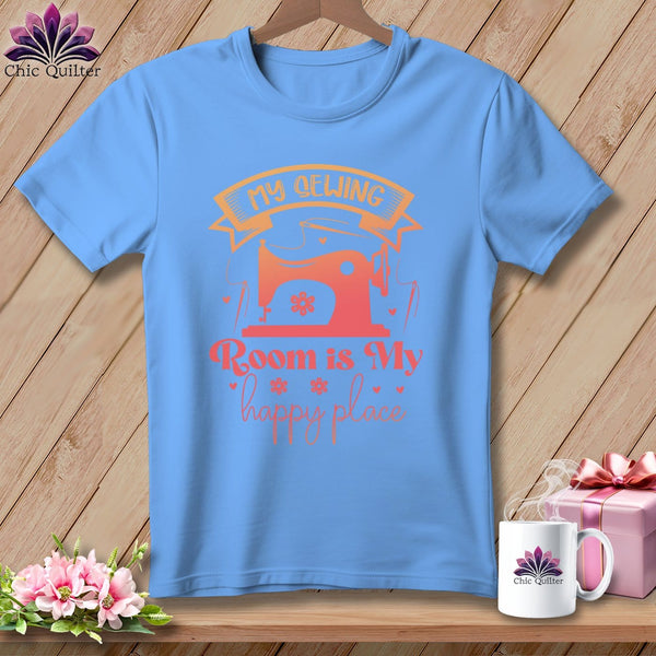 MyDesigns Physical Item S / Carolina Blue My Sewing Room Is My Happy Place ~ Relaxed Fit Tee