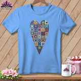 MyDesigns Physical Item S / Carolina Blue Patchwork Heart ~ Relaxed Fit Tee