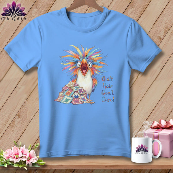 MyDesigns Physical Item S / Carolina Blue Quilt Hair Don’t Care ~ Chaos Finch ~ Relaxed Fit Tee