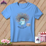 MyDesigns Physical Item S / Carolina Blue Quilt Hair Don’t Care ~ Puffin Bea ~ Relaxed Fit Tee