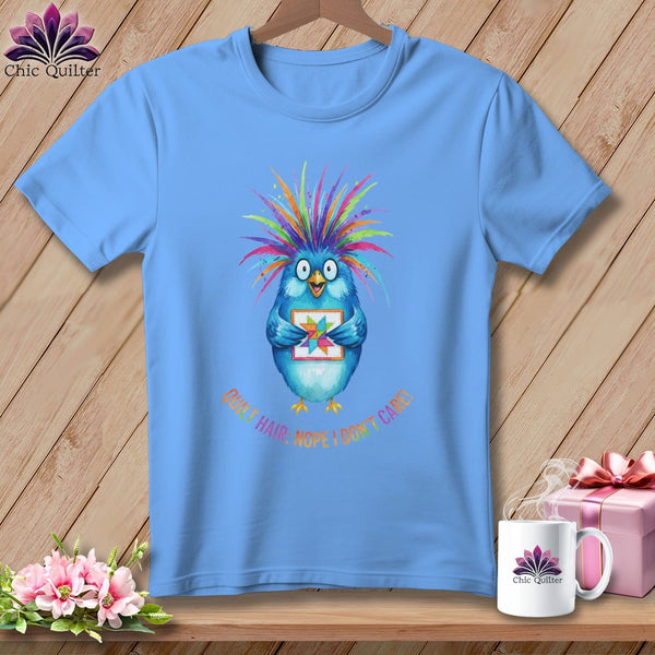 MyDesigns Physical Item S / Carolina Blue Quilt Hair Don’t Care ~ Ruckus Jay ~ Relaxed Fit Tee
