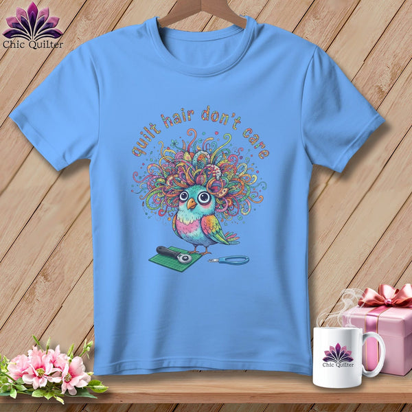 MyDesigns Physical Item S / Carolina Blue Quilt Hair Don’t Care ~ Snipsy Wren ~ Relaxed Fit Tee