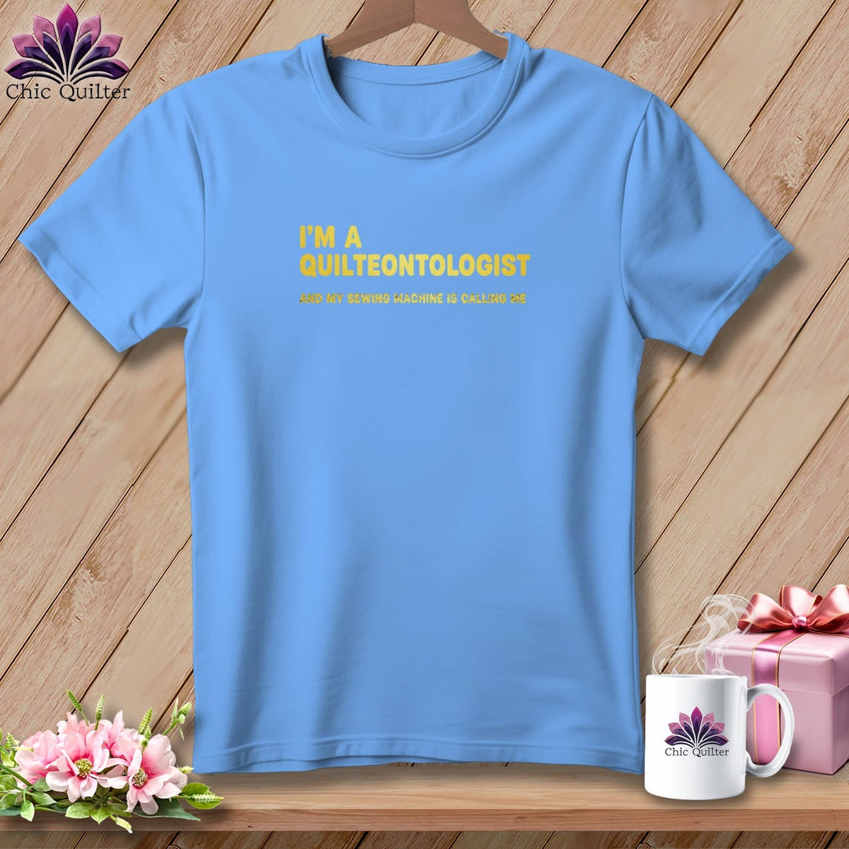 MyDesigns Physical Item S / Carolina Blue Quilteontologist: Sewing Machine Is Calling ~ Relaxed Fit Tee