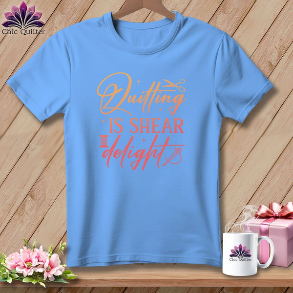 MyDesigns Physical Item S / Carolina Blue Quilting is Shear Delight ~ Relaxed Fit Tee