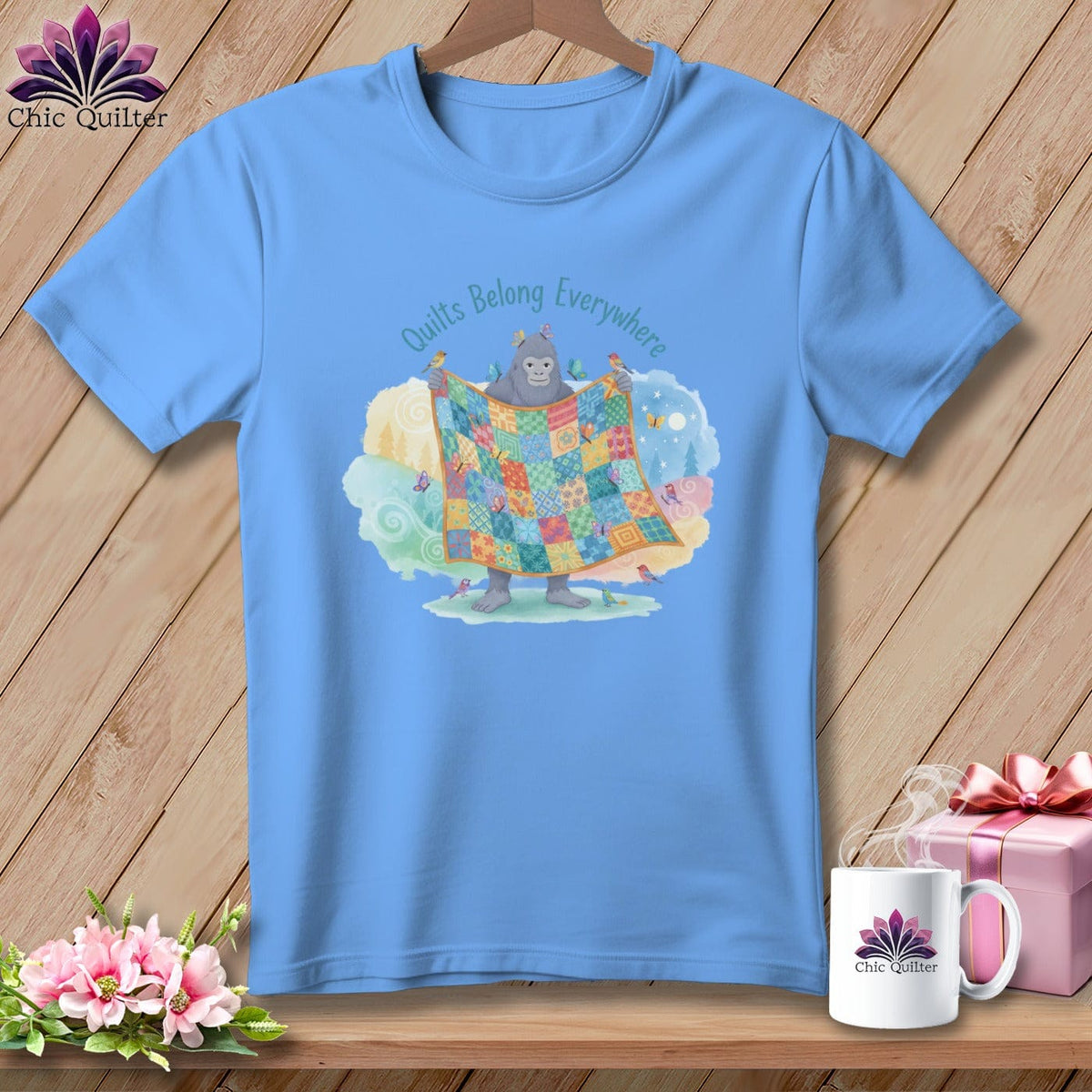 MyDesigns Physical Item S / Carolina Blue Quilts Belong Everywhere! ~ Relaxed Fit Tee