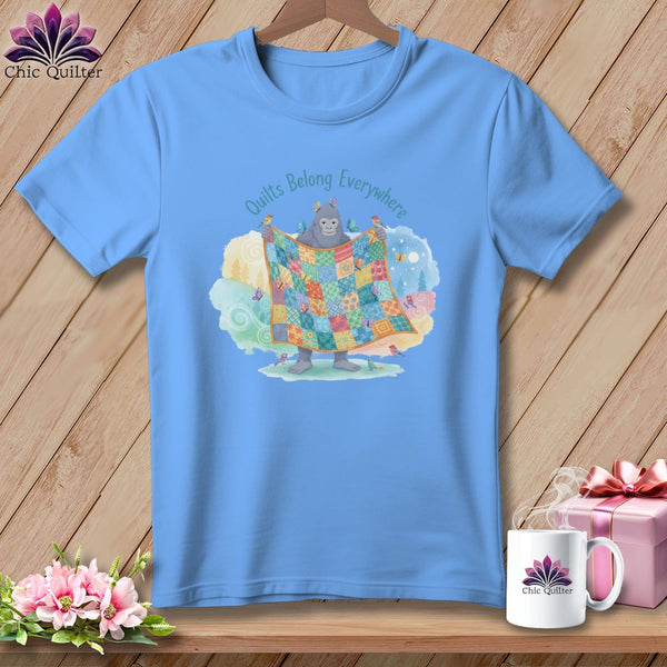 MyDesigns Physical Item S / Carolina Blue Quilts Belong Everywhere! ~ Relaxed Fit Tee