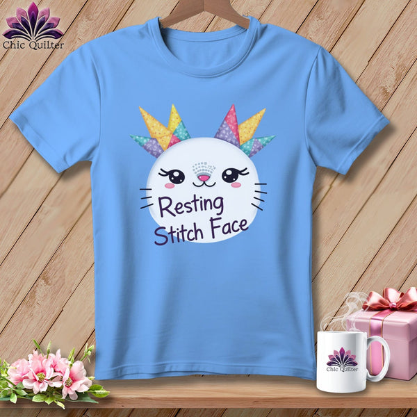 MyDesigns Physical Item S / Carolina Blue Quirky Impact - Resting Stitch Face ~ Relaxed Fit Tee
