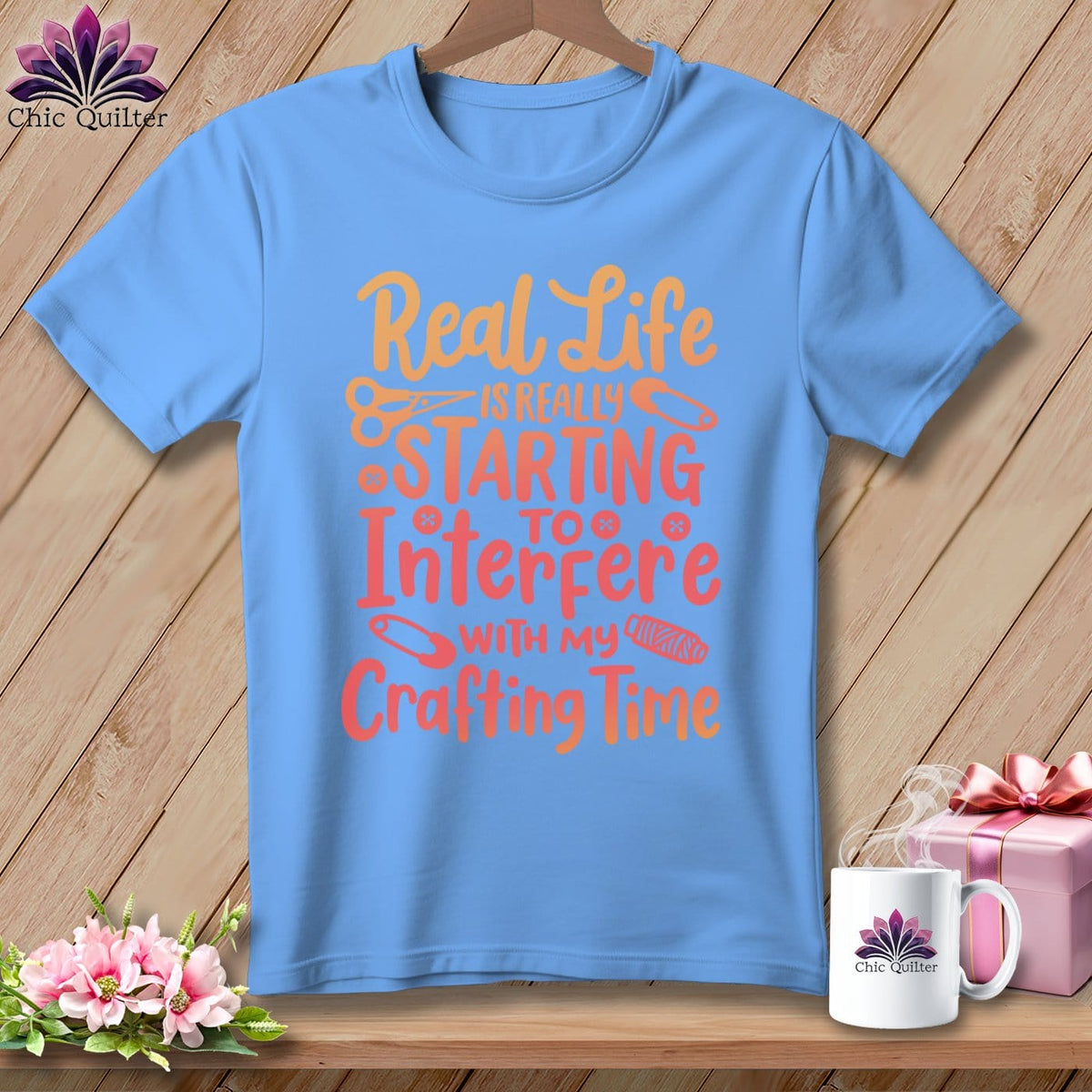 MyDesigns Physical Item S / Carolina Blue Real Life is Really Starting to Interfere with my Crafting Time ~ Relaxed Fit Tee