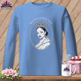 MyDesigns Physical Item S / Carolina Blue Ri-hem-na - Resting Stitch Face ~ Long Sleeve Tee