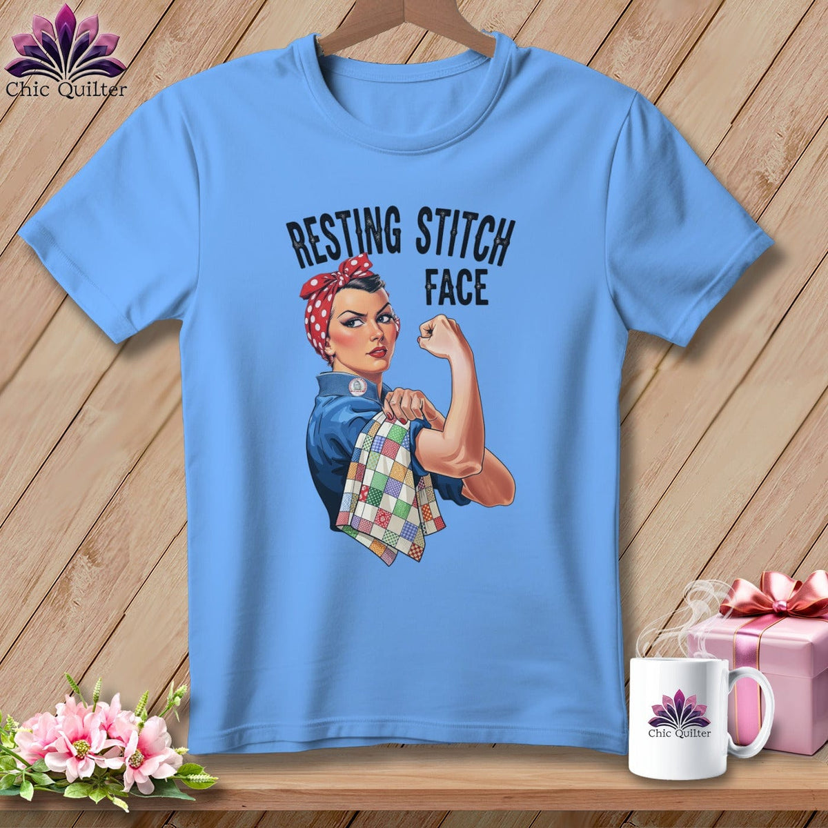 MyDesigns Physical Item S / Carolina Blue Rosie the Binder - Resting Stitch Face ~ Relaxed Fit Tee
