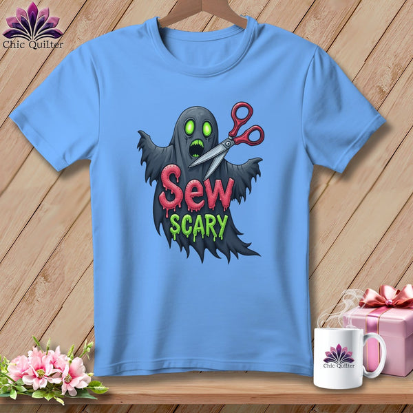 MyDesigns Physical Item S / Carolina Blue Sew Scary ~ Relaxed Fit Tee