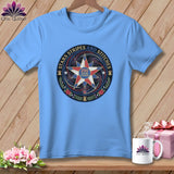 MyDesigns Physical Item S / Carolina Blue Stars Stripes and Stitches 250 Years Strong Quilter ~ Relaxed Fit Tee