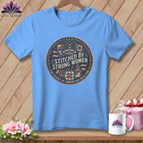 MyDesigns Physical Item S / Carolina Blue Stitched By Strong Women 250 Years of American Quilting ~ Relaxed Fit Tee