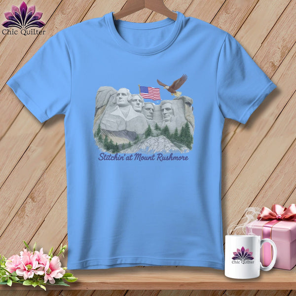 MyDesigns Physical Item S / Carolina Blue Stitchin' at Mount Rushmore ~ Relaxed Fit Tee