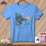 MyDesigns Physical Item S / Carolina Blue Stitchin' in Acadia National Park ~ Relaxed Fit Tee