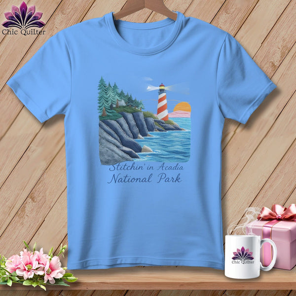 MyDesigns Physical Item S / Carolina Blue Stitchin' in Acadia National Park ~ Relaxed Fit Tee
