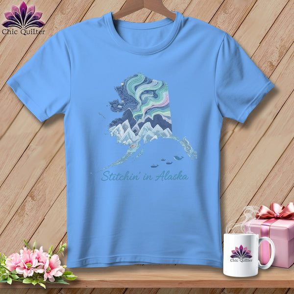 MyDesigns Physical Item S / Carolina Blue Stitchin' in Alaska ~ Relaxed Fit Tee