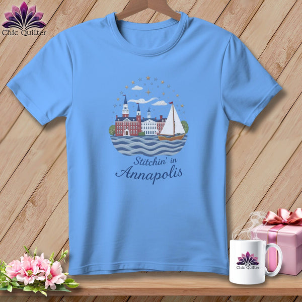 MyDesigns Physical Item S / Carolina Blue Stitchin' in Annapolis ~ Relaxed Fit Tee
