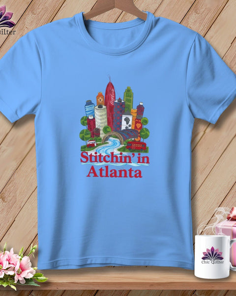 MyDesigns Physical Item S / Carolina Blue Stitchin' in Atlanta ~ Relaxed Fit Tee